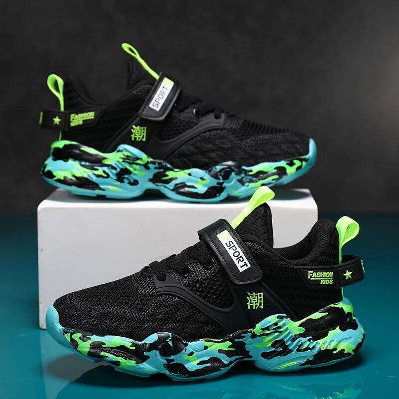 Children's Sports 2025 New Spring Mesh Breathable Comfortable Fashion Soft Sole Anti Slip Casual Running Shoes for Kids Y260128