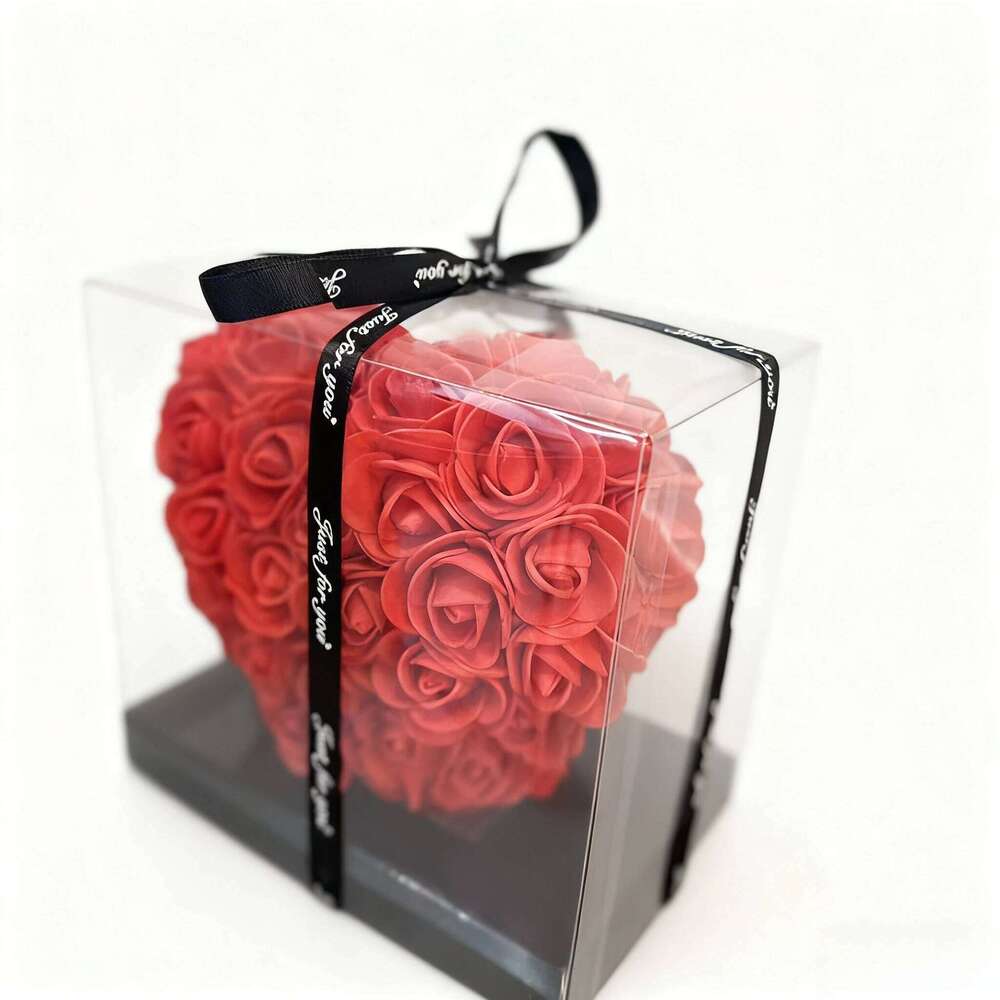 15cm Artificial Rose Gift Box Silk Flower Arrangement For Wedding Decor Valentines Mothers Day Present And Home Decoration Y260131