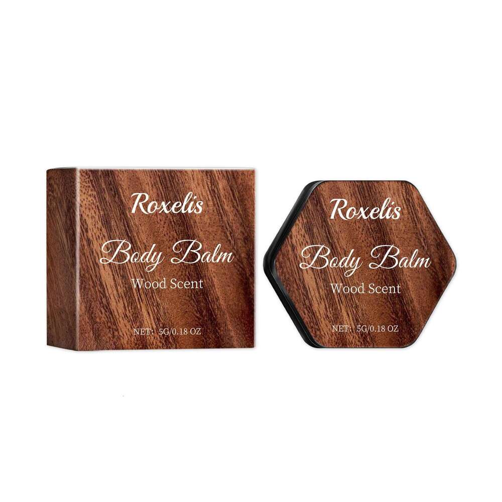 Roxelis Ebony Wood Elegant Light Scent Refreshing Non-Sticky Long-Lasting Portable Charm Pocket Fragrance Body Balm S260131