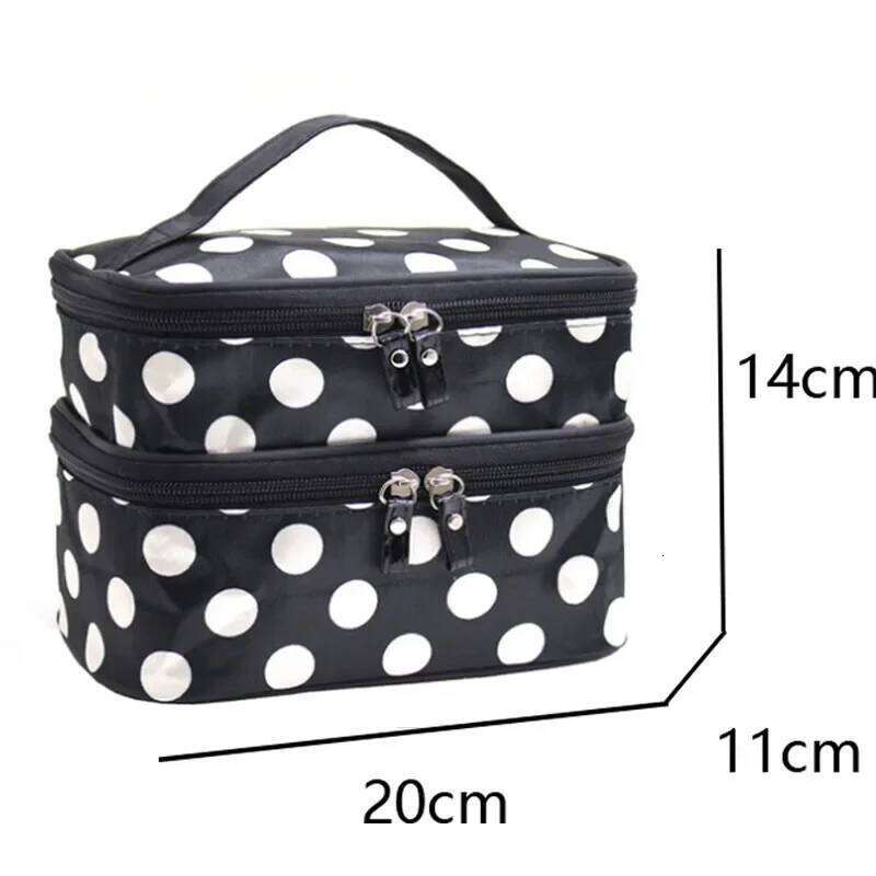 Large Capacity Makeup Double Zip Women Cosmetic Bag Bathing Pouch Travel Toiletries Organizer Waterproof Storage Make Up Cas