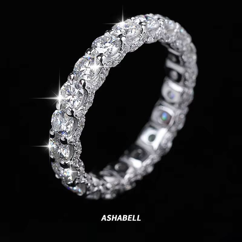 Factory Wholesale 925 Sterling Silver VVS D Color Moissanite Ring Width 3mm for Women Wedding Ring