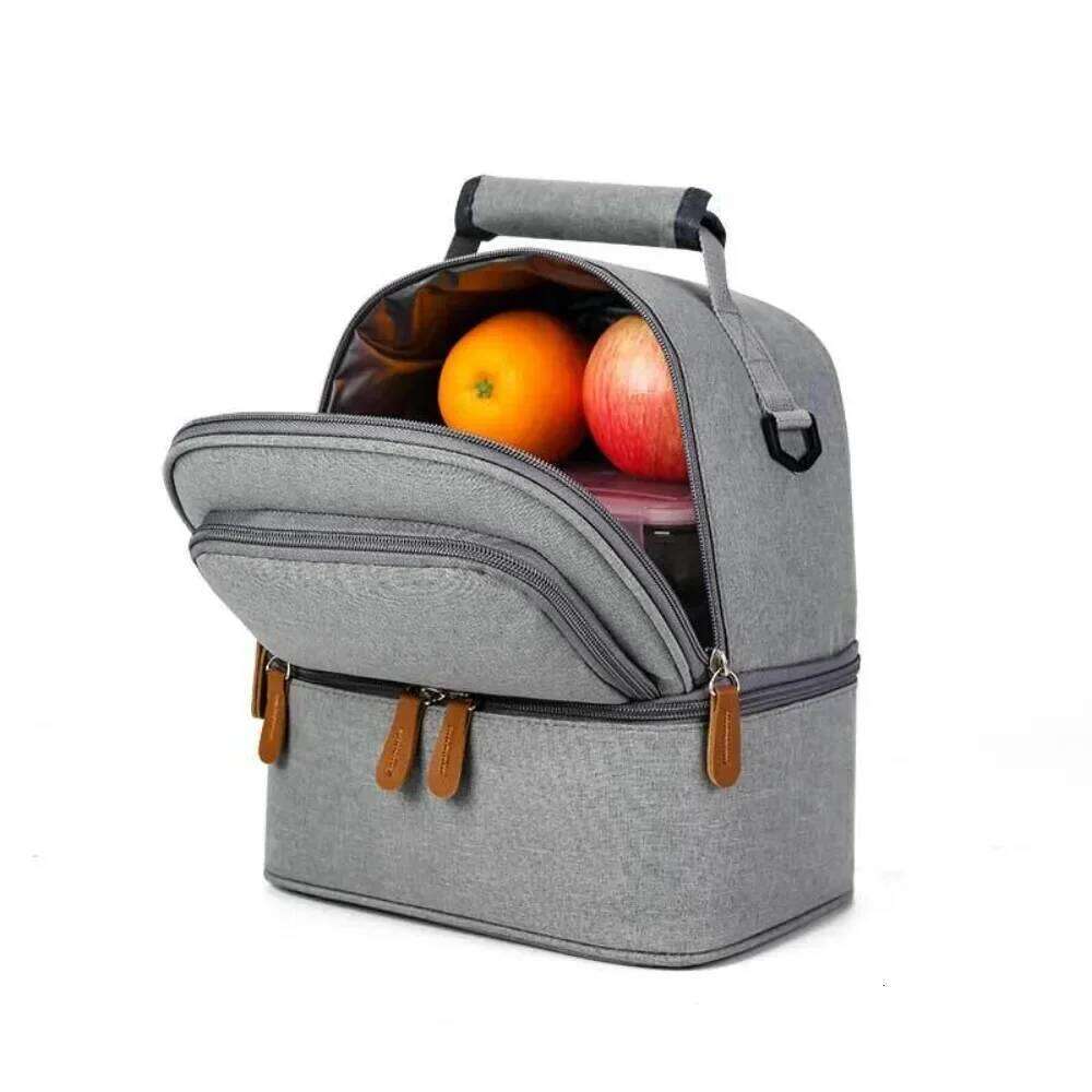 Hot Picnic School Food Large Capacity Portable Bag, Insulation Material, Fresh Cooler, Handbag with Lunch Bag