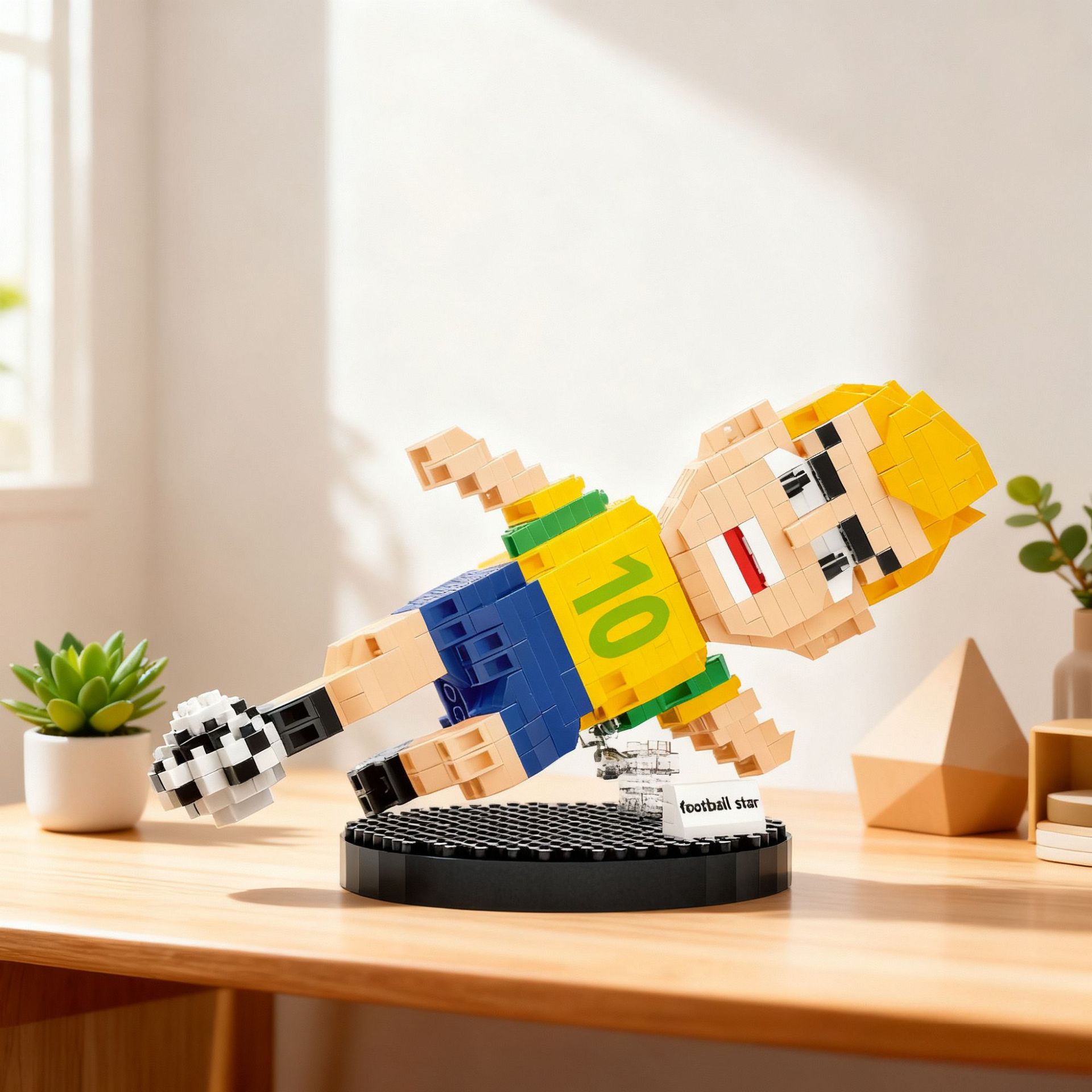 Cross-border new micro-particle building football player educational assembly toy creative display item model gift