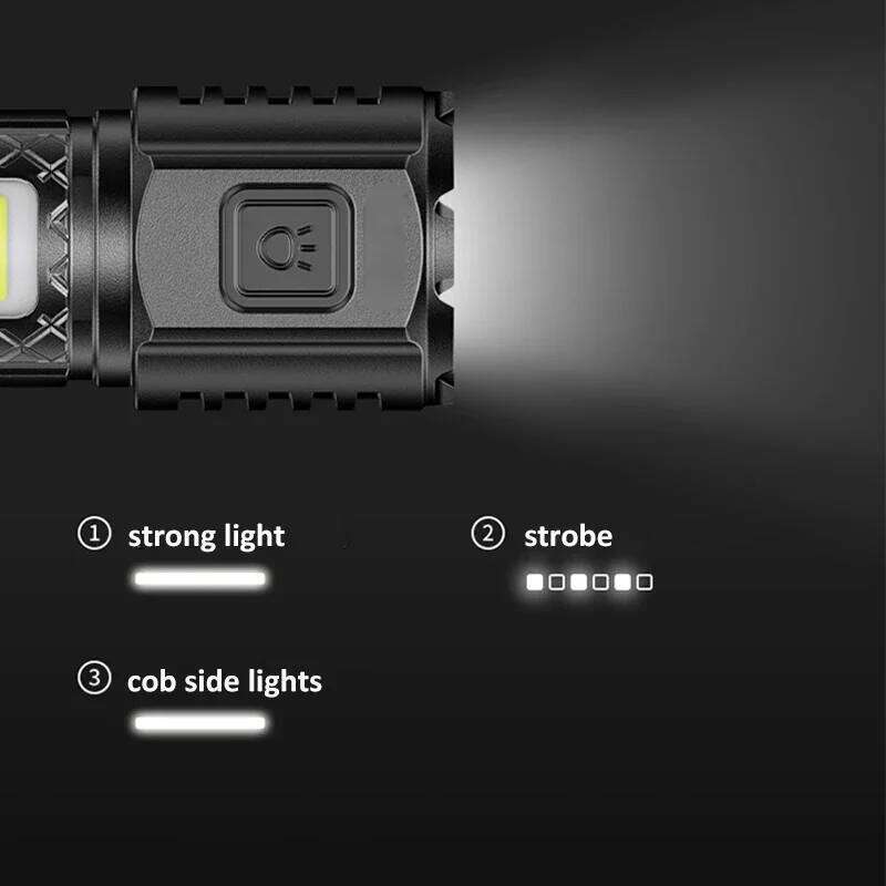 Super Bright 3*LED Flashlight 3 Lighting Modes USB Rechargeable Flashlights Portable Emergency Torch for Camping Hiking Fishing H260131