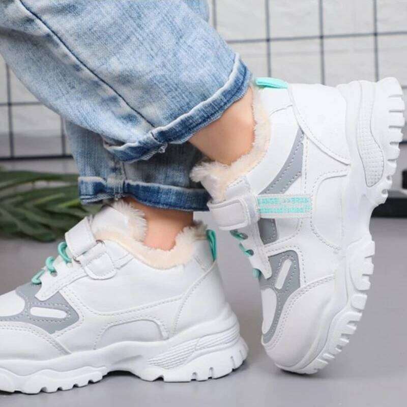 Winter Kid Casual Sneakers Boy Girl Running Sports Slip Resistant Toddler Baby Warm Cotton Shoes Fashion Children Footwear Y260128