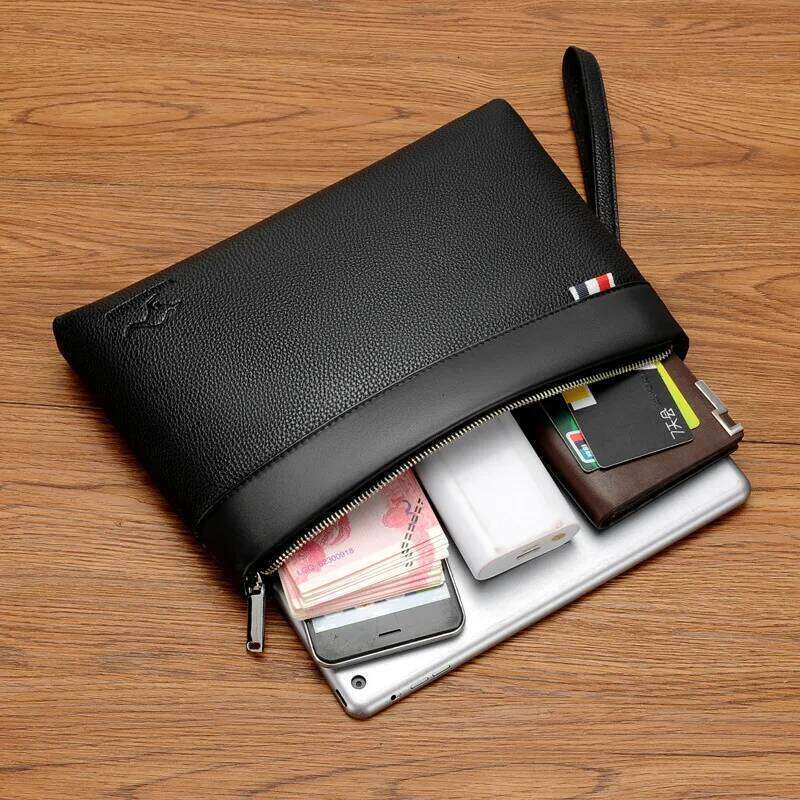 Casual Business Large Capacity Clutch Men's Simple Commuter Fashion Envelope Leather Bag PU Materi