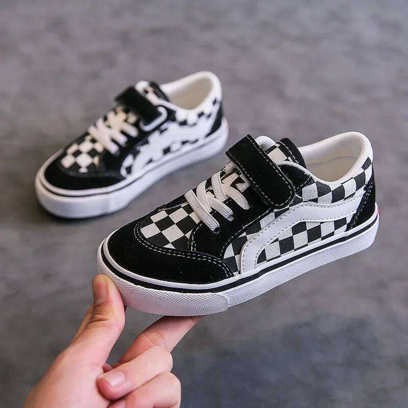 Children Spring Autumn Casual Soft Baseplate Girls Canvas Boys Fashion Cloth Shoes Striped Velcro Neutrral Low Top Y260128