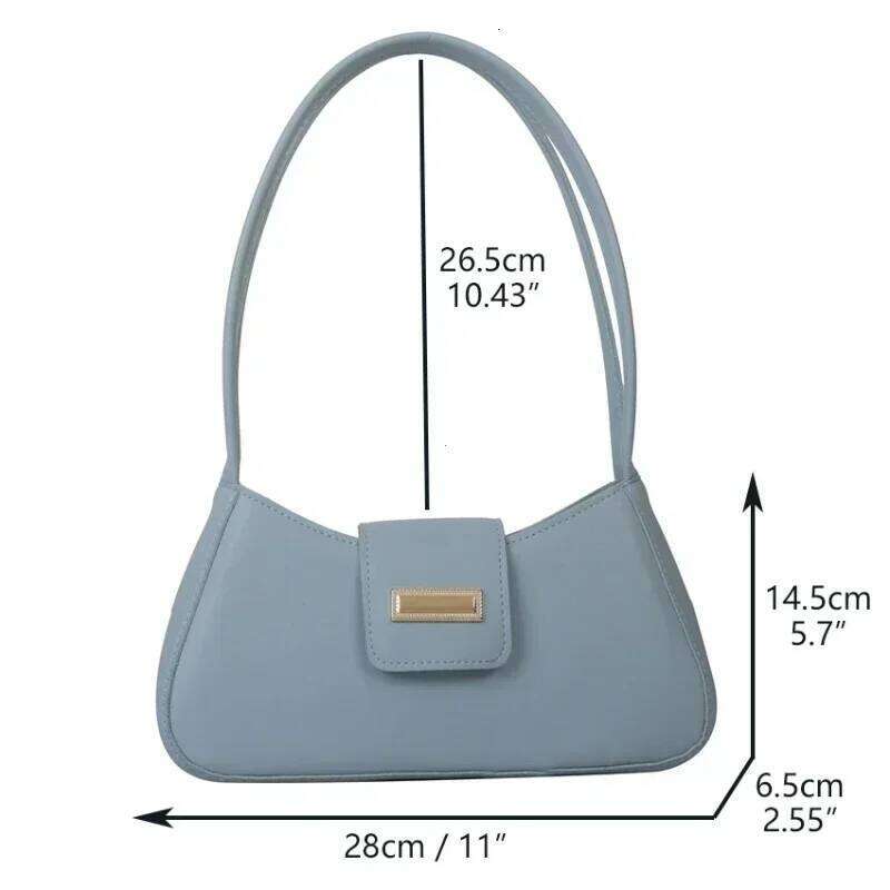 Minimalist Shoulder for Women Simple Solid Color Underarm Bag Women's Buckle Handbag and Purse Fashion Small Top-handle Bags