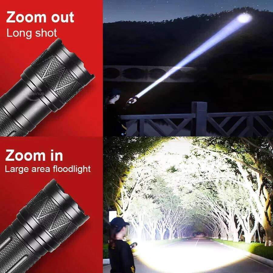 50000LM Zoom Tactical Flashlight USB-C Rechargeable, 12000mAh IPX6 Waterproof Aluminum Torch for Outdoor Surviva H260131