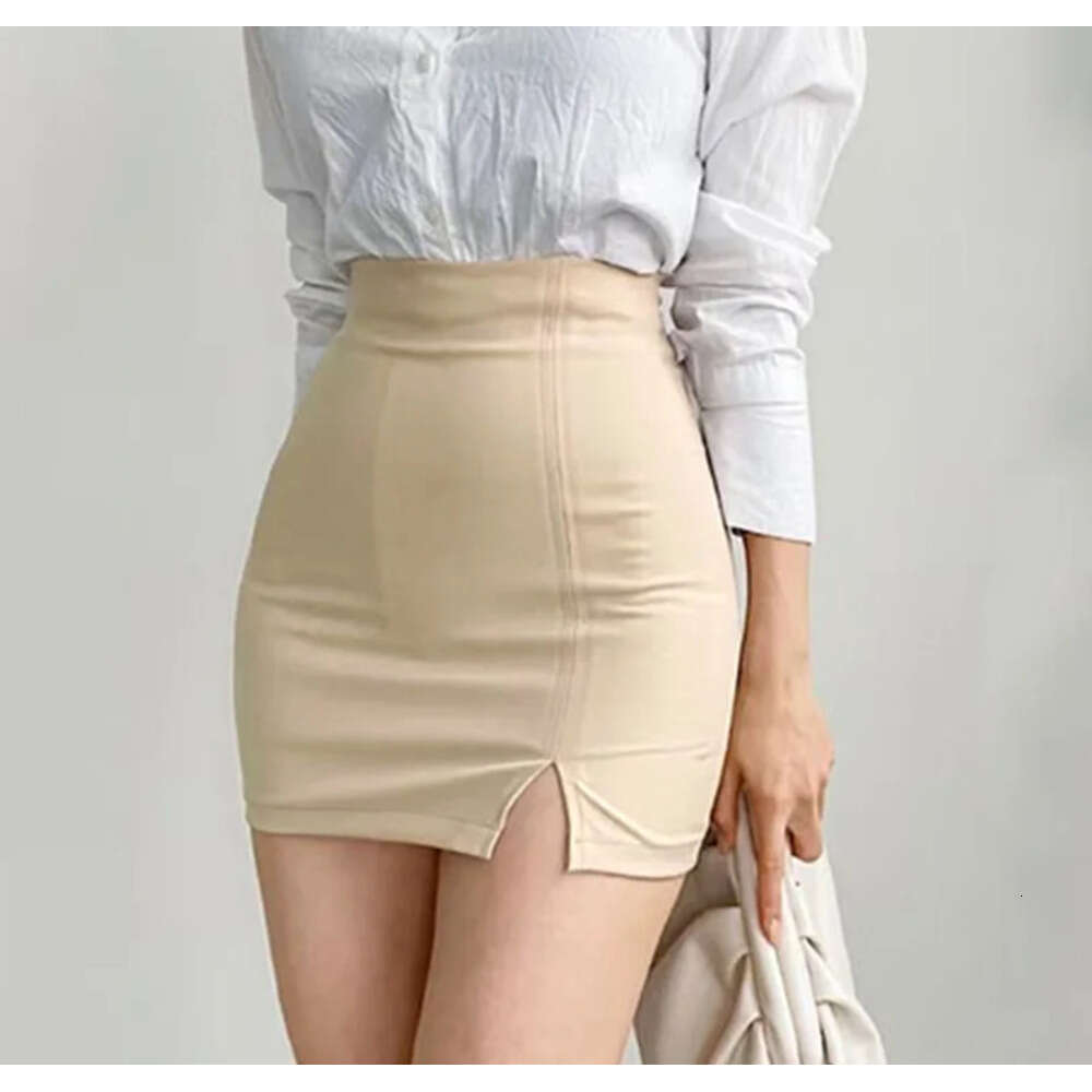 Mini Skirts South Korea Chic Fashion Sexy High Waisted Buttocks Wrapped Slit Short Feminine Vestidos Bodycon Bandage Skirt XJ260131