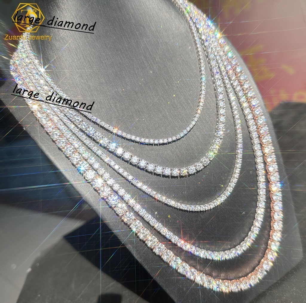 REAL 2mm 3mm 4mm 5mm 65mm MOISSANITE Tennis Chain Necklace VVS D Color Passes Diamond Tester Tennis Chain Moissanite Chain