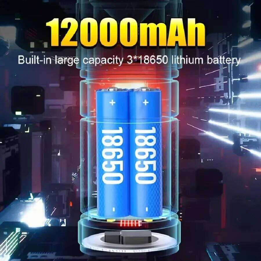 50000LM Zoom Tactical Flashlight USB-C Rechargeable, 12000mAh IPX6 Waterproof Aluminum Torch for Outdoor Surviva H260131