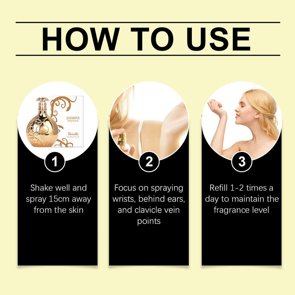 Roxelis Luxurious Floral Fragrance Jasmine Long-lasting Scent Enhances Confidence and Charm Fresh Portable Perfume S260131