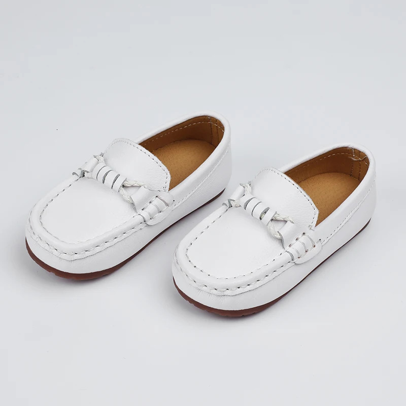 Genuine Leather Kids Loafers Baby Little Boys Girls Moccasins Toddler Flats Casual Boat Childrens Wedding Shoes Autumn 260124