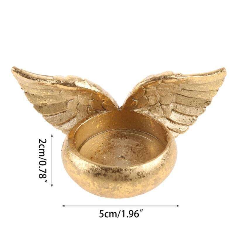 Angel Wings Candle Holder Resin Statue Decoration Prayer Candlestick for Home Wedding Christmas Church Memorial Gifts Y260131