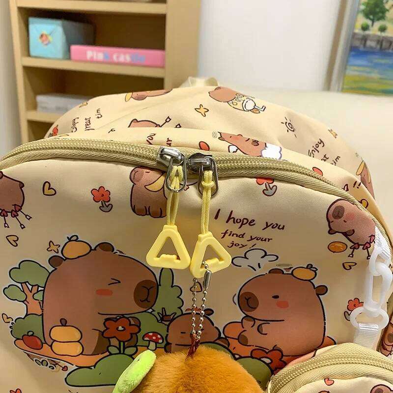 Student Teenager Children's Rucksack Women Casual School Bags Kids Birthday Gift Toy Cute Capybara Backpack for Girls Boys