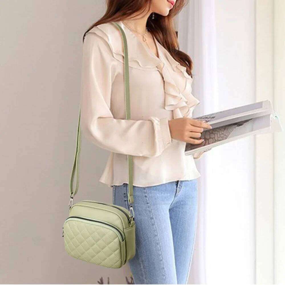 Diamond Lattice Women's Shoulder Leather Female Crossbody Bags Luxury Handbags Organizer and Purses Shopping Cell Phone Bag