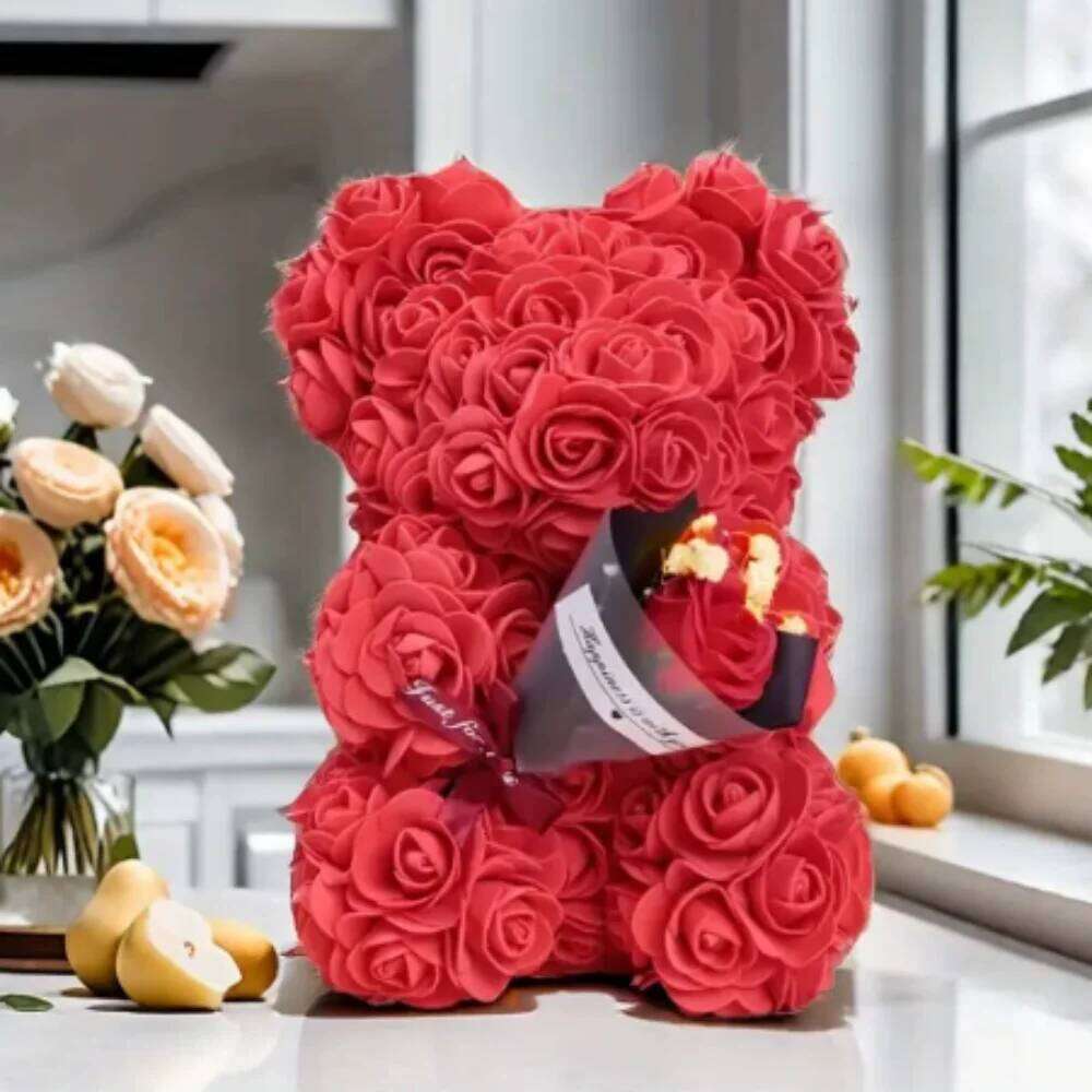 Eternal Love Mom - Rose Bear Roses, Perfect Anniversaries, Birthdays, Mother's Day, Home Decoration and Special Occasions, Gift for Girlfriend wi