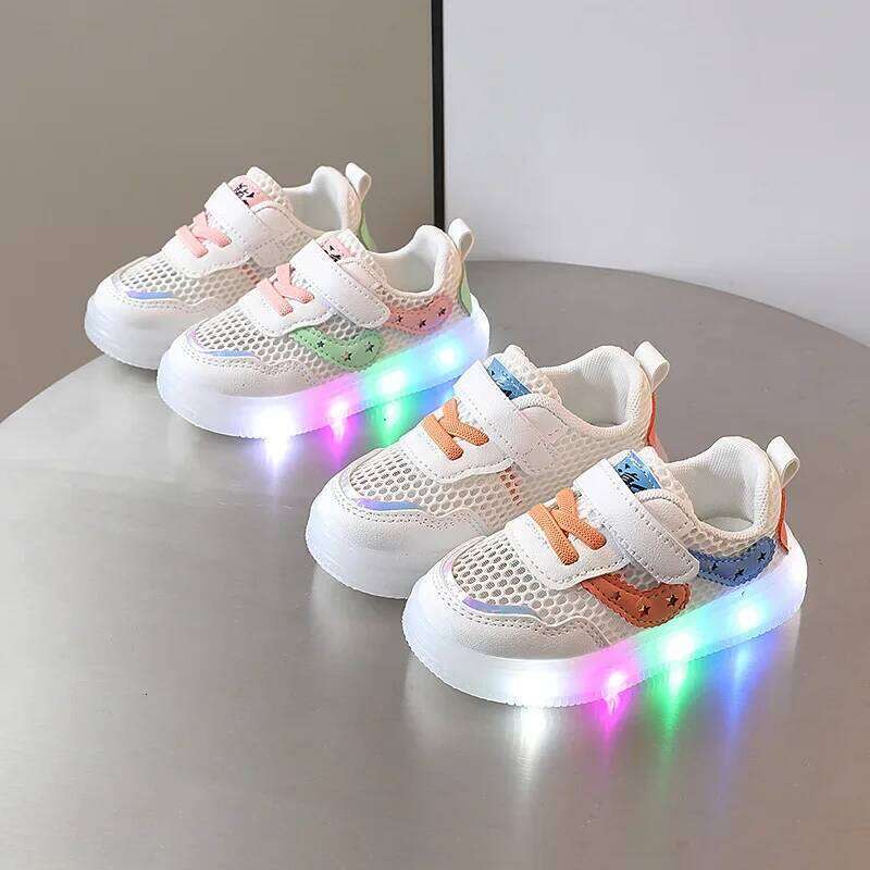 Child Boys Girl Led Light Sneakers Glowing Shoe for Kids Soft Soled Breathable Casual shoes Infant Toddler Baby Shoes Tenis Y260128