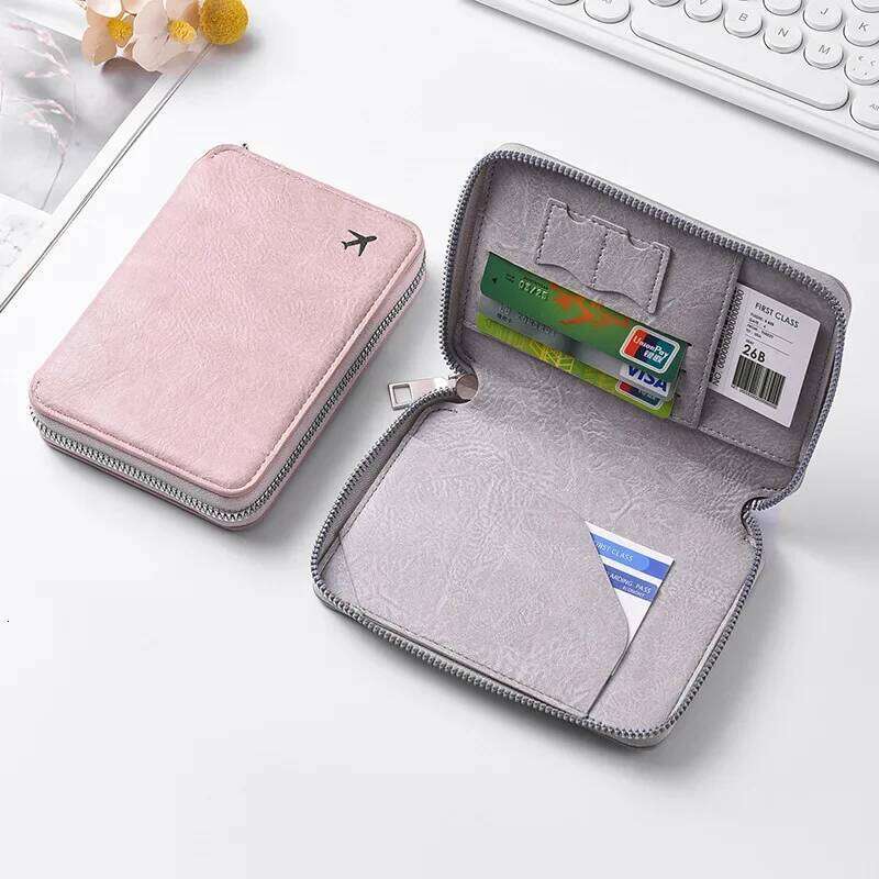 Large Capacity Ticket Organizer Card Zippered ID Case Holder Passport Wallets Travel Accessories