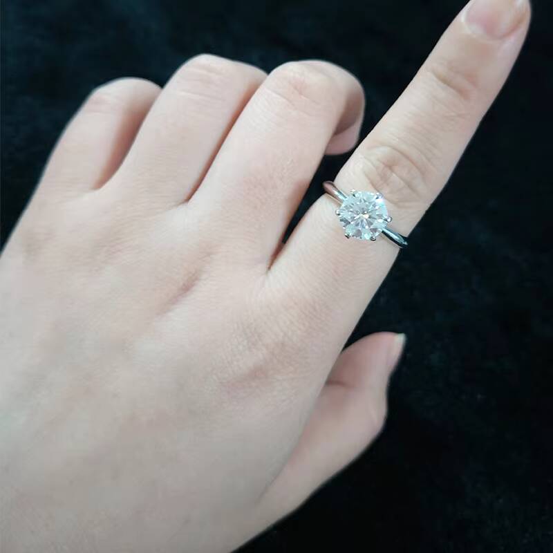 Starsgem Fine Jewelry 14k 18k Solid White Gold 2ct Moissanite Solitarie Moissanite Ring