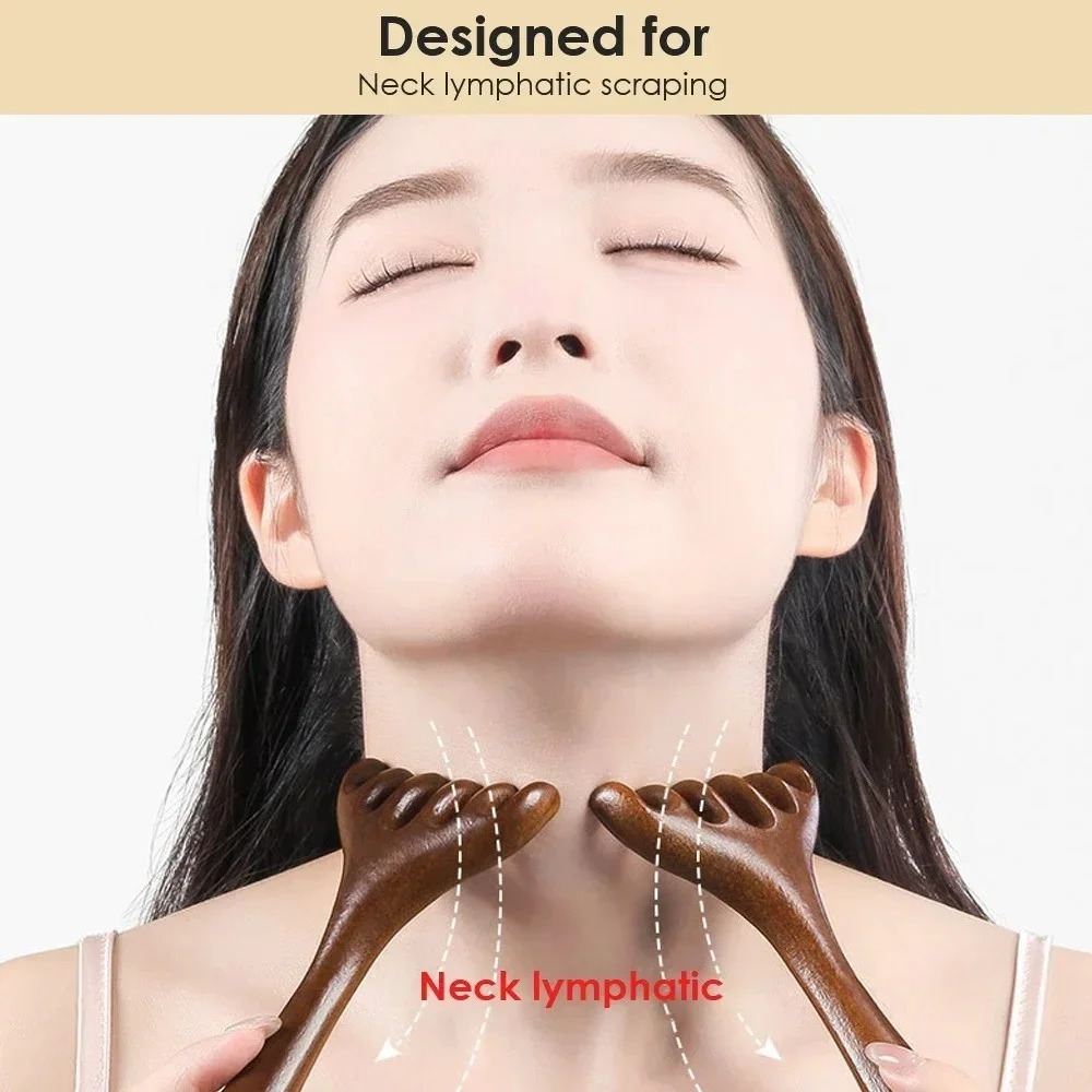 6-Claw Head Massager Wooden Meridian Massage Comb Body Gua Sha Tool -static Promote Blood Circulation Cepillo Para Cabello 260127