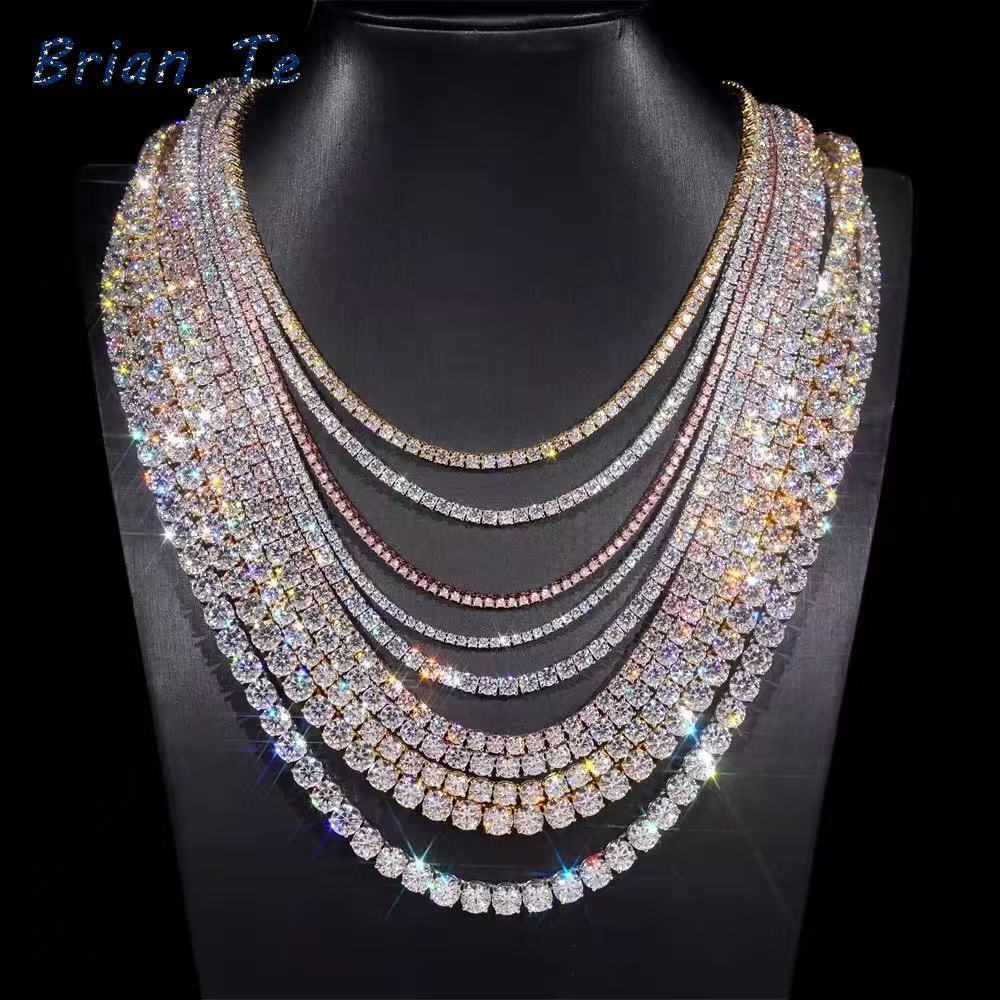 2026 Luxury Men Women Hip Hop Iced Out Fine Jewelry 2MM 3MM 4MM 5MM Lab Diamond S925 Silver Vvs Moissanite Tennis Chain Necklace