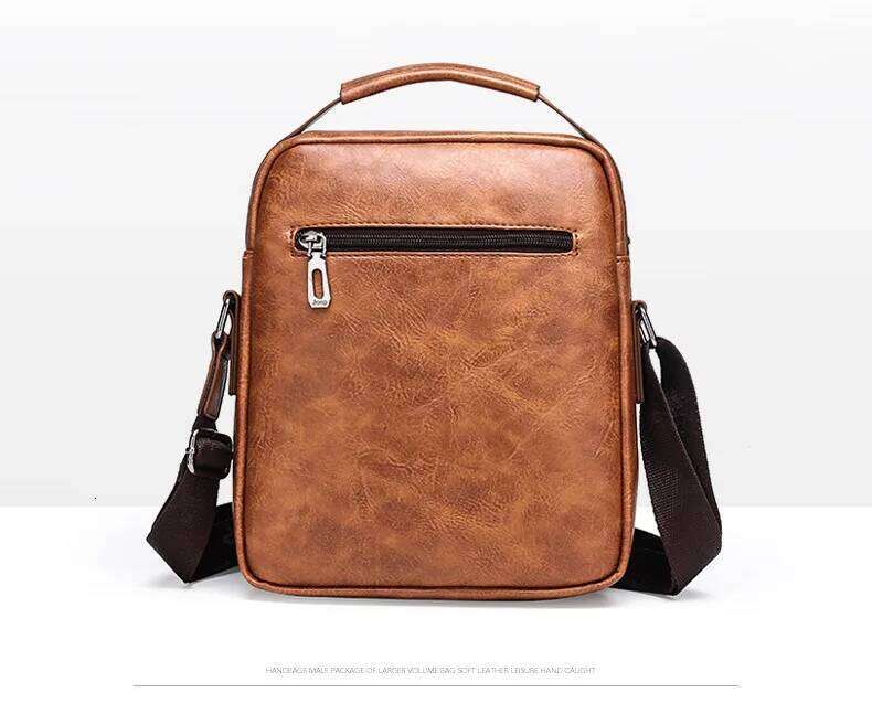 Cross-border business men's single-shoulder bag - large capacity, wear-resistant PU cross-body bag, multi-functional, water-resi