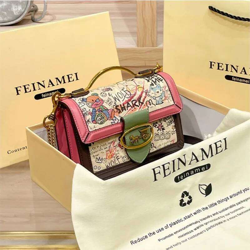 Women's handbag high-end designer single shoulder crossbody 2024 new light luxury contrasting color bag