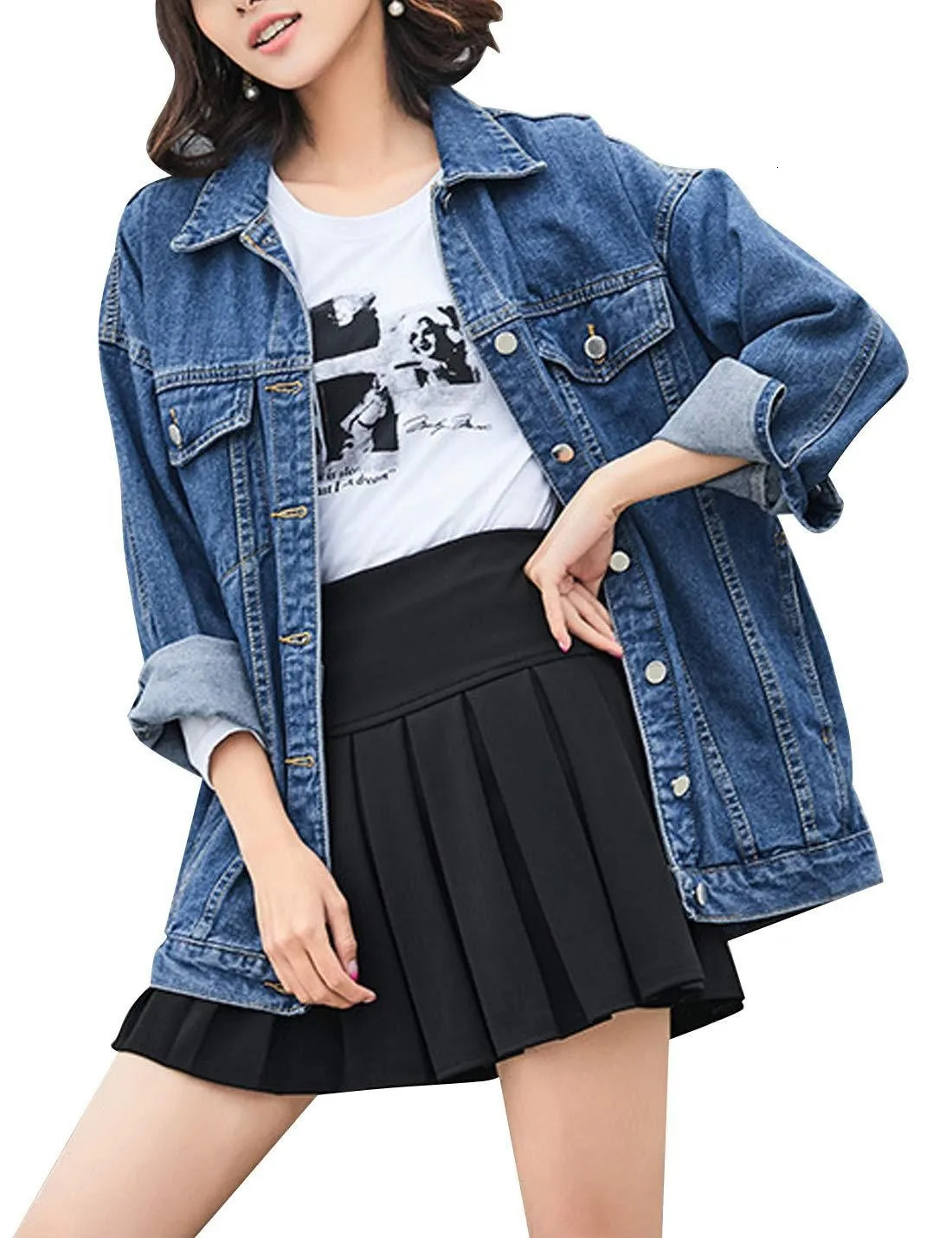 Spring and Autumn Fashion Longsleeved Loosefitting Comfortable Casual Lapel Denim Jacket Europe America 260120