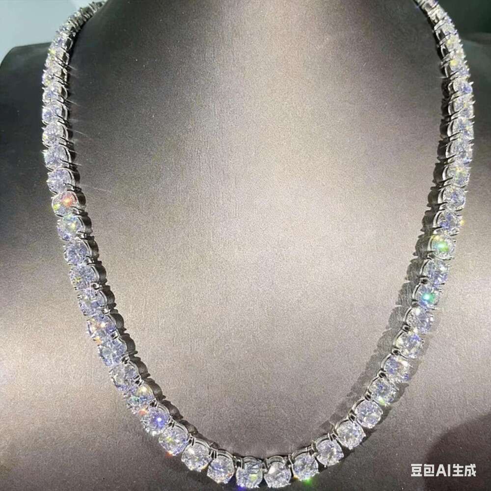 Custom 6mm Hip Hop VVS Moissanite Lab Diamond Necklace for Men 925 Sterling Silver Tennis Chain