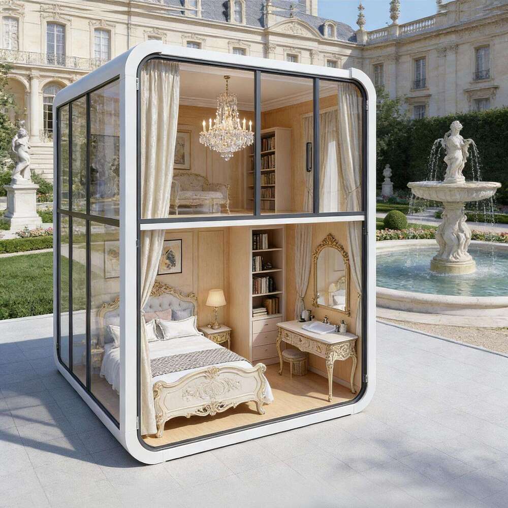 Foldable Container House For Pop Up Gallery Portable Modular Building For Art Show Quick Assembly Prefab Room With Spotlight System