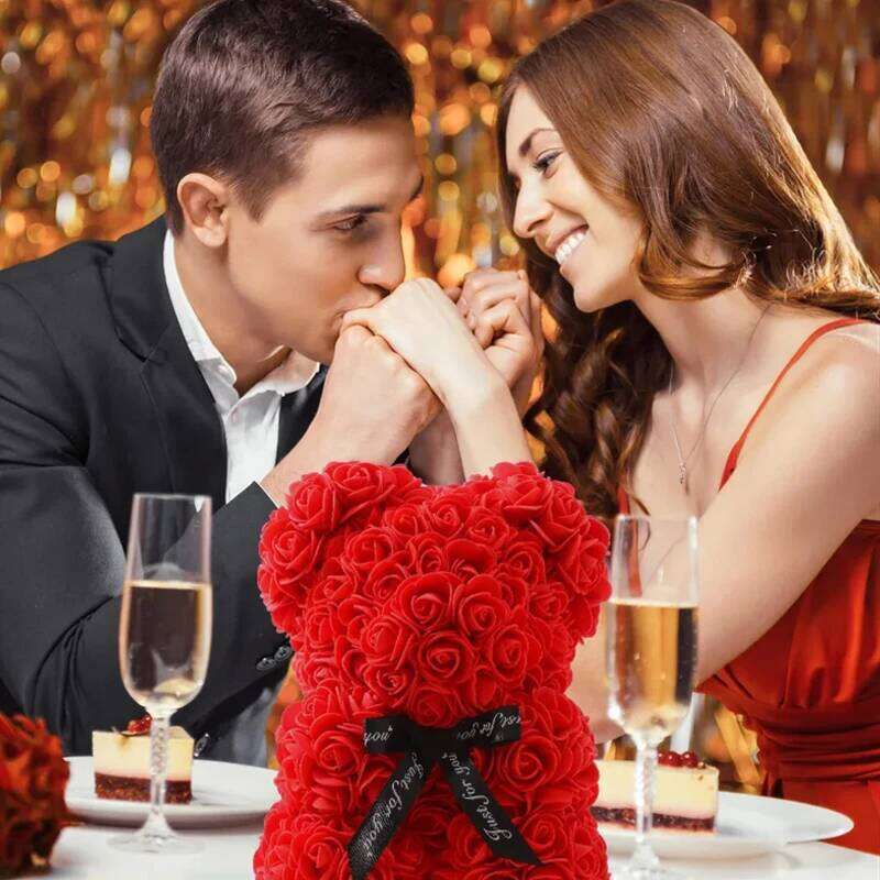 Romantic Eternal Flower Rose for Valentine's Day Wedding Anniversary Hug Bear Home Decor Christmas Birthday Gift Y260131