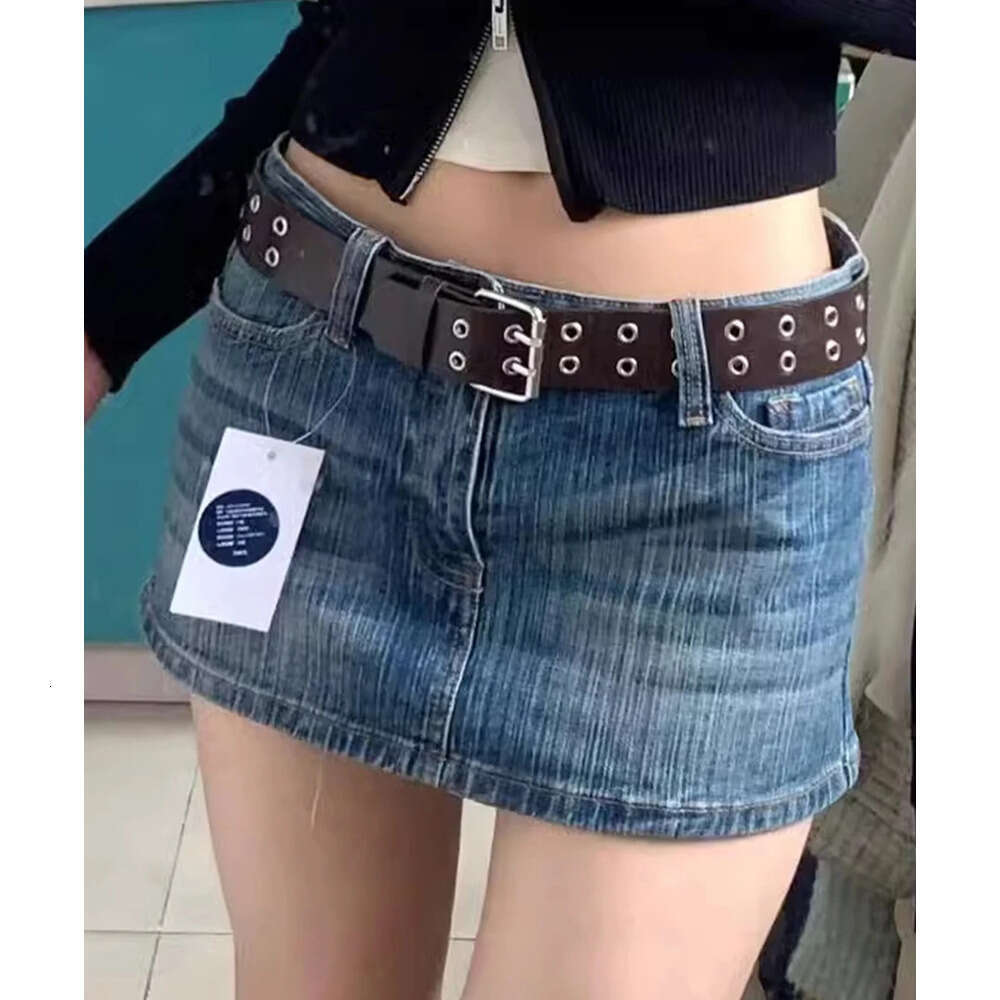 Vintage Denim Mini Cargo Skirts Women Summer New Streetwear Casual Cotton Slim Sexy Low Rise Skirt Harajuku Sweet Y2K Falda 2024 XJ260131