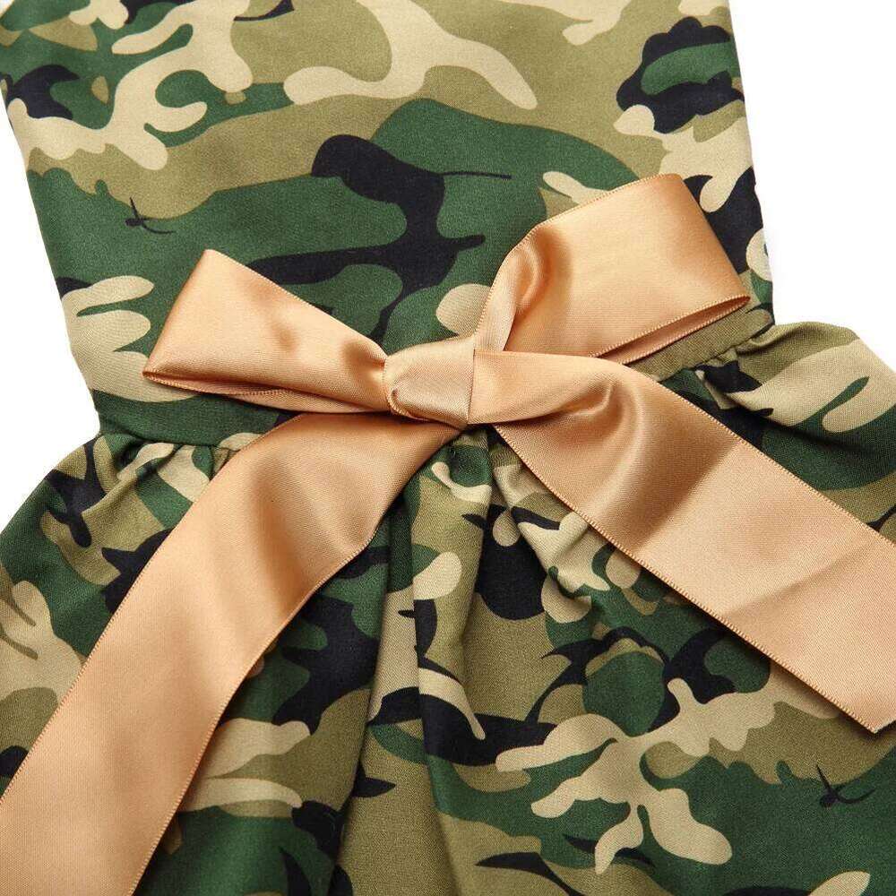 L Camouflage Summer Pet Dog Dress Elegant Sleeveless Puppy Skirt Perfect for Everyday Wear Beach Trips Photography H260130