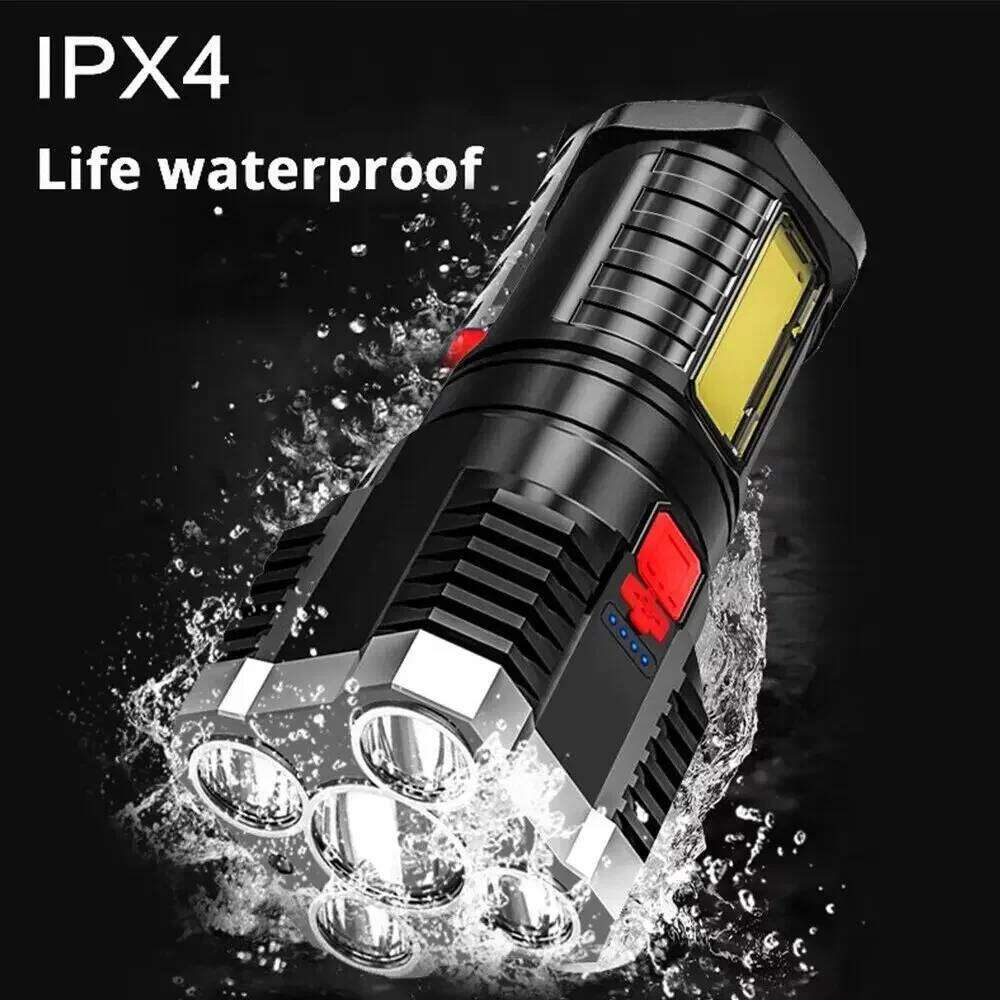 Flashlight High Lumens Rechargeable,Powerful Tactical Flashlights,COB Light,IPX6 Waterproof Flash Light for Camping,Emergencies H260131
