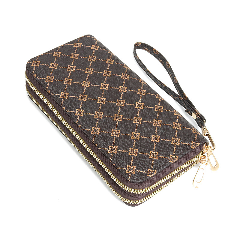 Ladies' Long Wallet New Fashion Double-Layer Zipper Pouch Purse Large Capacity Multi-Card Holder ID Money Clip Wallet Multifunctional Luxury Wall