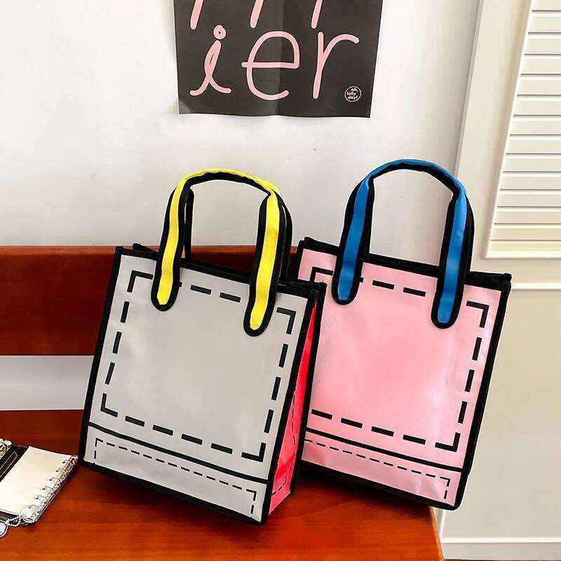 Two-dimensional cartoon anime girl canvas girls; light and capacious make-up bag for tutoring.
