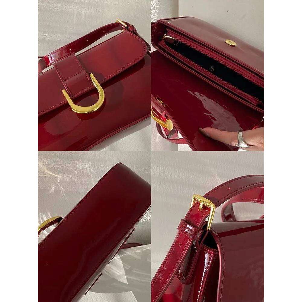 Classic PU Leather Horseshoe Buckle Casual Crossbody Soild Color Small Shoulder Bag with Zipper Closure Women Clutch Purse