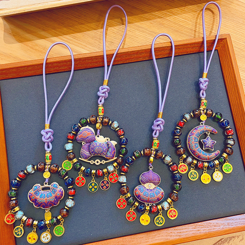 Exquisite Design Pony Car Pendant High Quality Gourd Car Hanging Accessories Exquisite Color Design Fashionable Chinese Style Hanging Rope