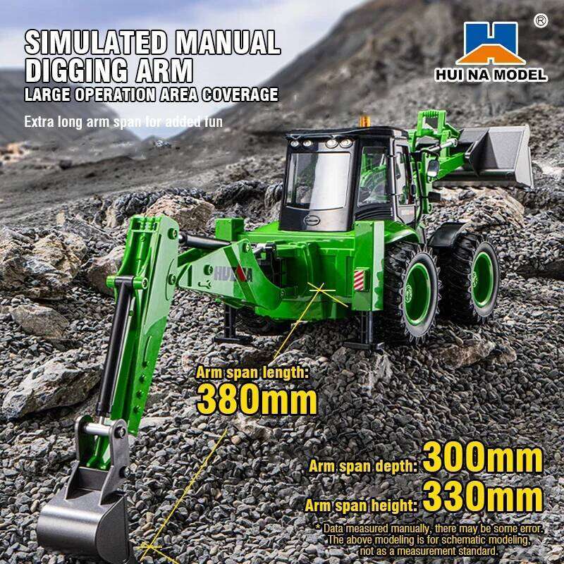 Huina 1579 RC Excavator 1:14 9CH Remote Control Backhoe Loader Truck Engineering Vehicle Construction Model Kid Christmas Gifts Y260131
