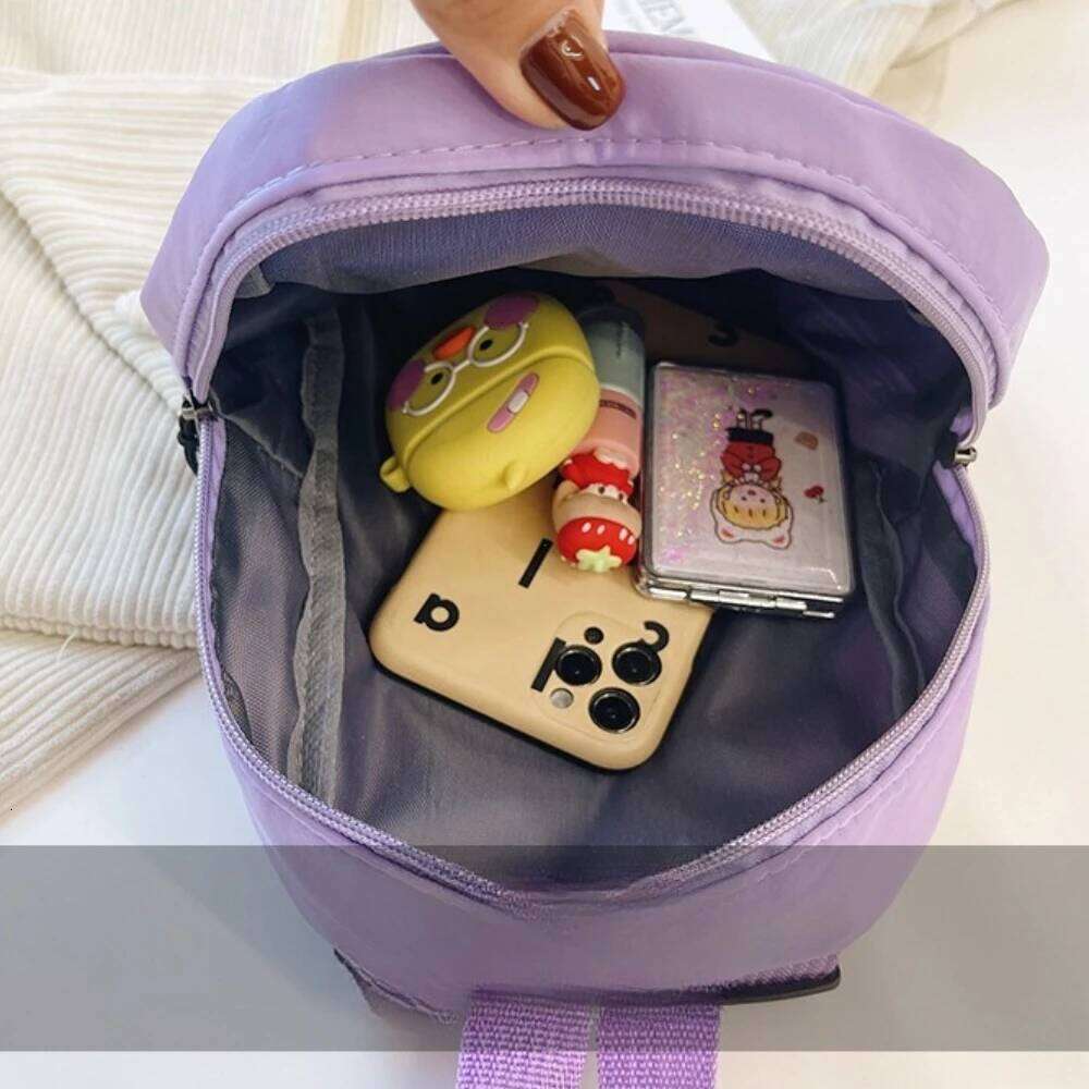 Nylon Preppy Mini School Bags for Girls Cute Small Travel Women Backpack Waterproof Solid Casual Knapsack Rucksack New
