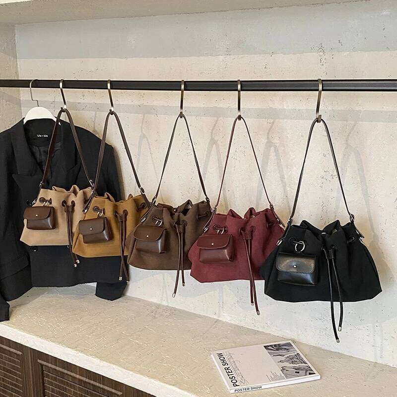 LEFTSIDE PU Leather Bucket Crossbody Bags for Women 2025 Trend Female Korean Fashion Lady Shoulder Bag Handbags and Purses XJ260131