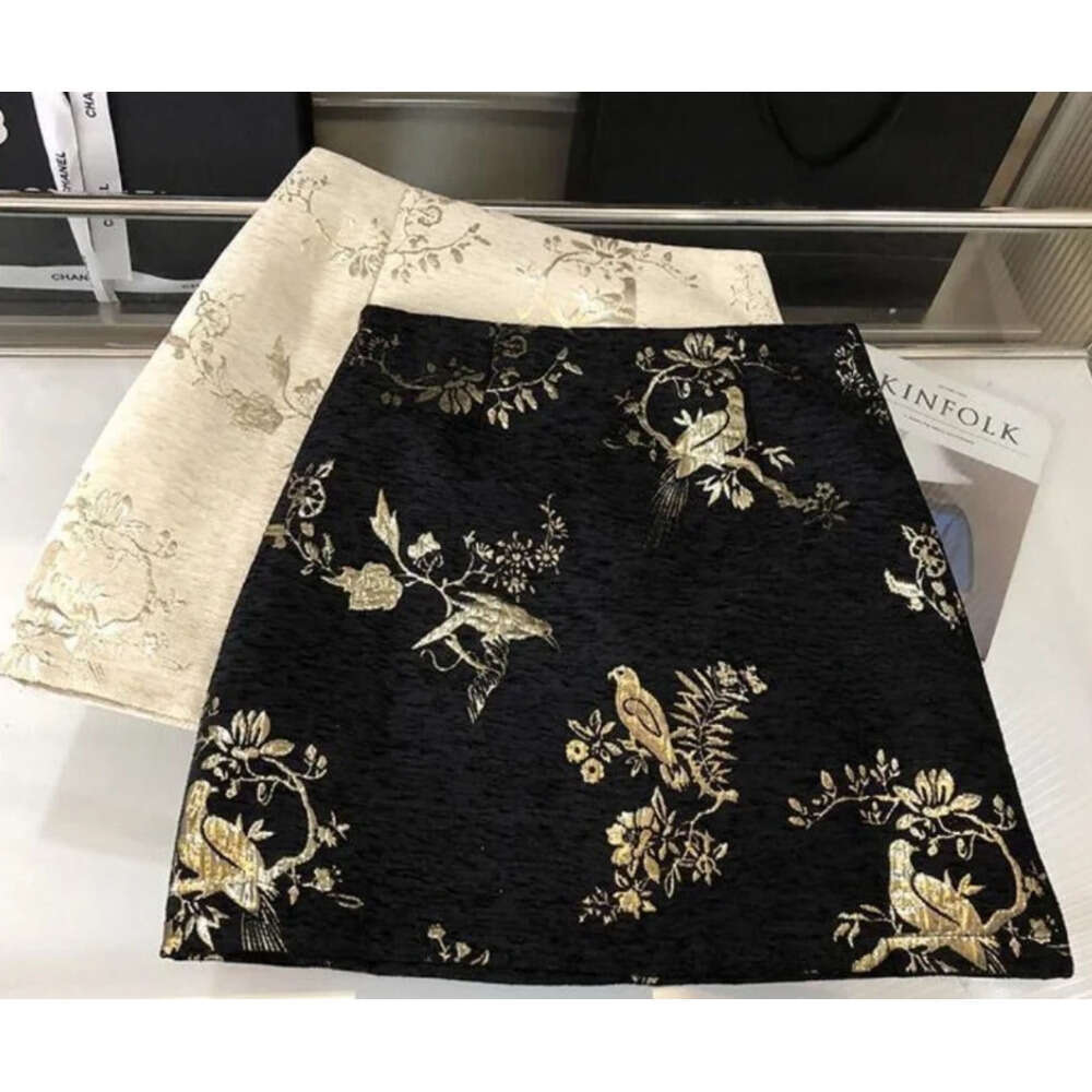 Mini Skirts for Women 2025 Faldas Mujer De Moda High Waist A-line Temperament Jupe Korean Summer Saia Embroidery Vintage Skirt XJ260131