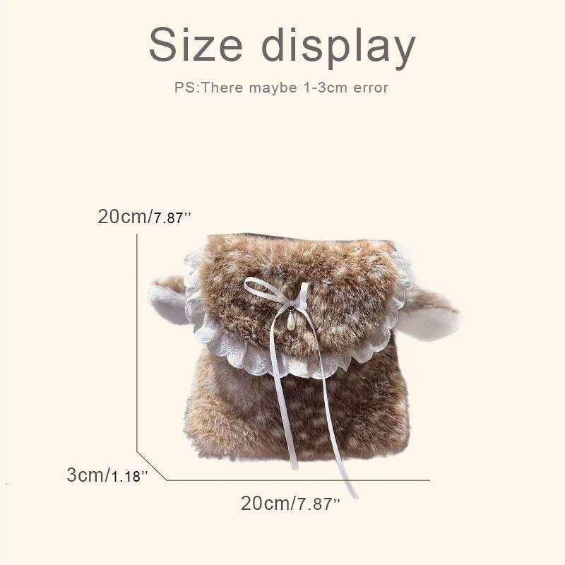 Korean Fashion Faux Fur Messenger Bags For Women Luxury Designer Handbag And Purses 2025 New In Leopard Print Bow Plush Shoulder XJ260131