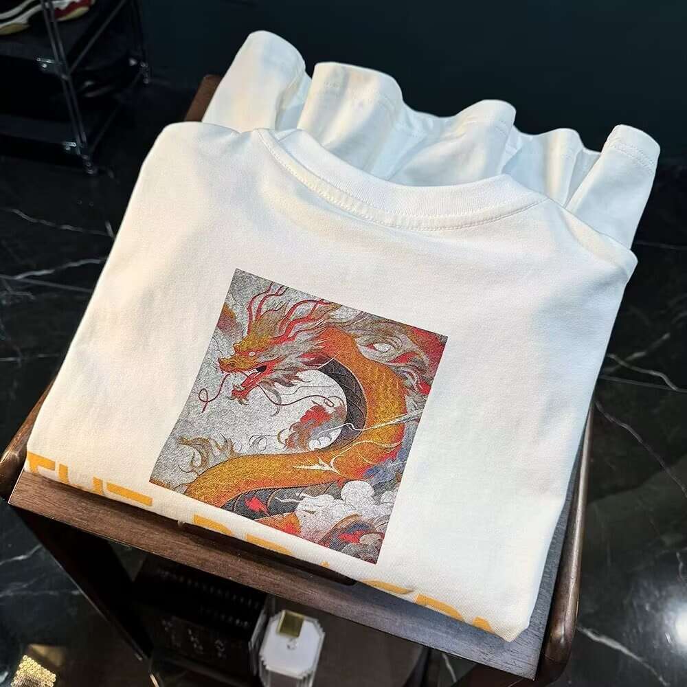 Chinese Brand Printed Men's T-Shirt Round Neck Short Sleeve Fashion Unbranded Artistic Trendy New Ins Style Luanyun Luanyun