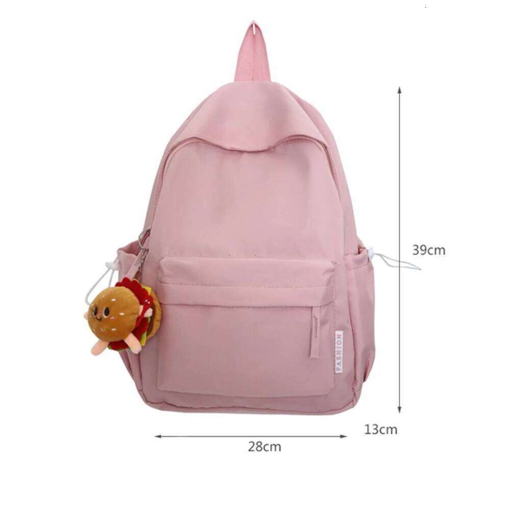 Fashion Schoolbag for Teenage Waterproof Nylon Girls Bagpack Cute Women Laptop Backpack Travel Bag Black Pink Bookbag Unisex