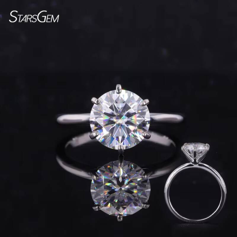05ct 1ct DEF VS Round EX Cut Lab Grown Diamond Fine Jewelry Wedding Engagement Ring 10K 14K Solid Gold HPHT CVD Diamond Rings