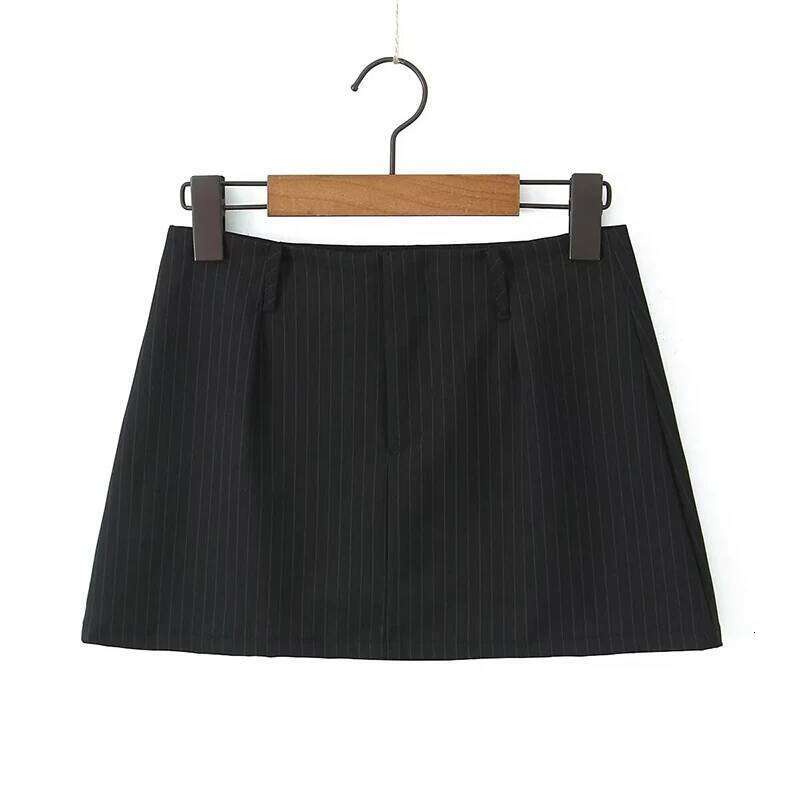 YENKYE Y2K Cool Girl Striped Pencil Mini Skirt Vintage High Waist Sexy Women Black Gray Summer Skirts XJ260131