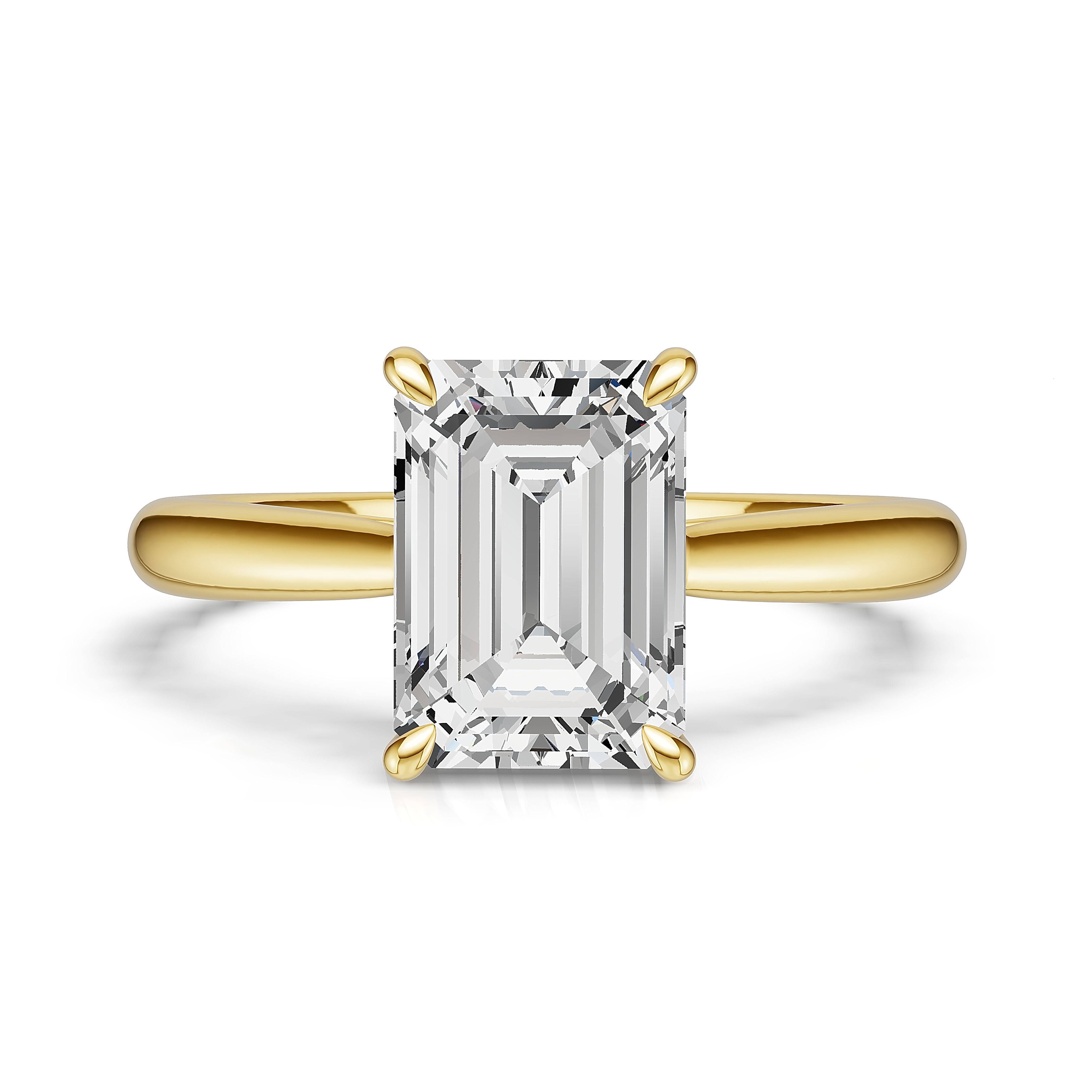 10K Yellow White Gold NGTC Certified DEF VS VVS 2CT Lab Grown Diamond Jewelry Rings